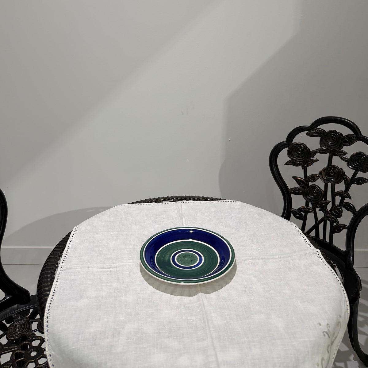 Vintage Plate | Green & Blue