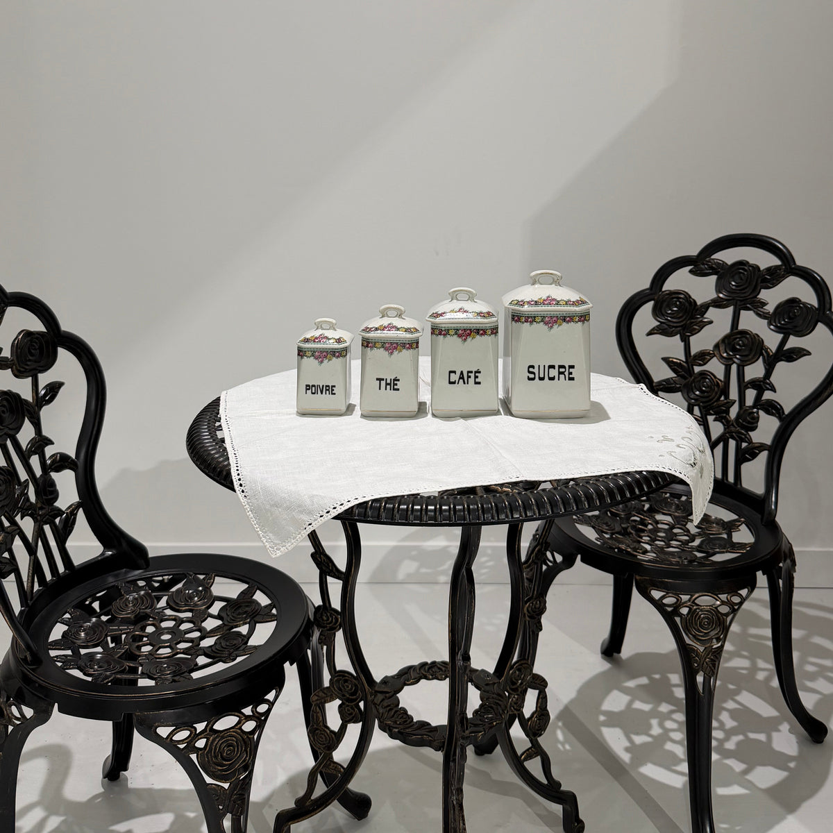 Set of Vintage Canister | Dark Floral
