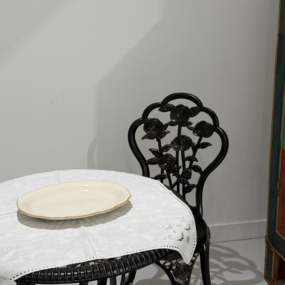 Ivory Platter with Yellow edge