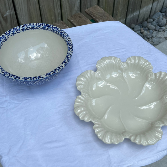 White scalloped Platter