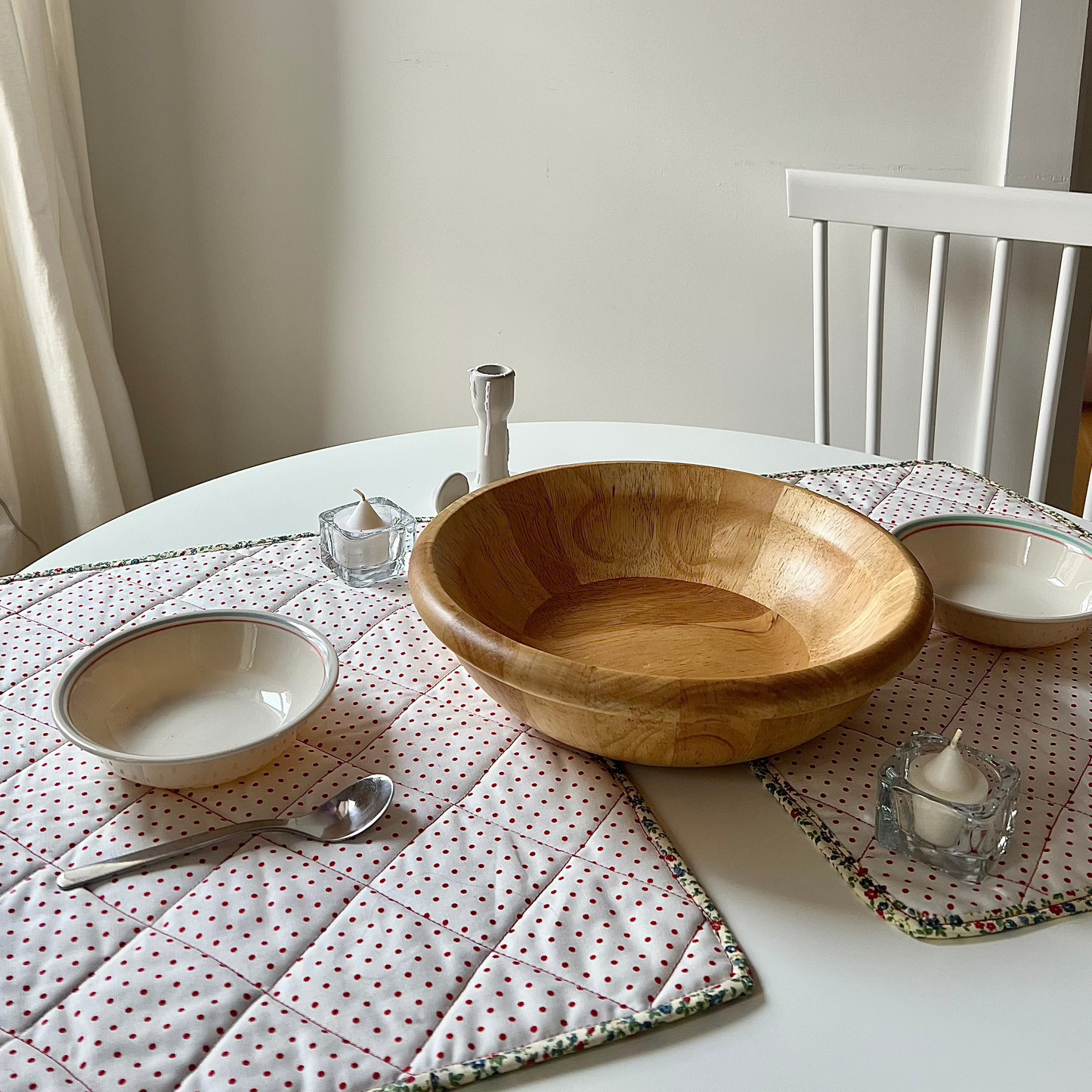 Wooden fruit bowl