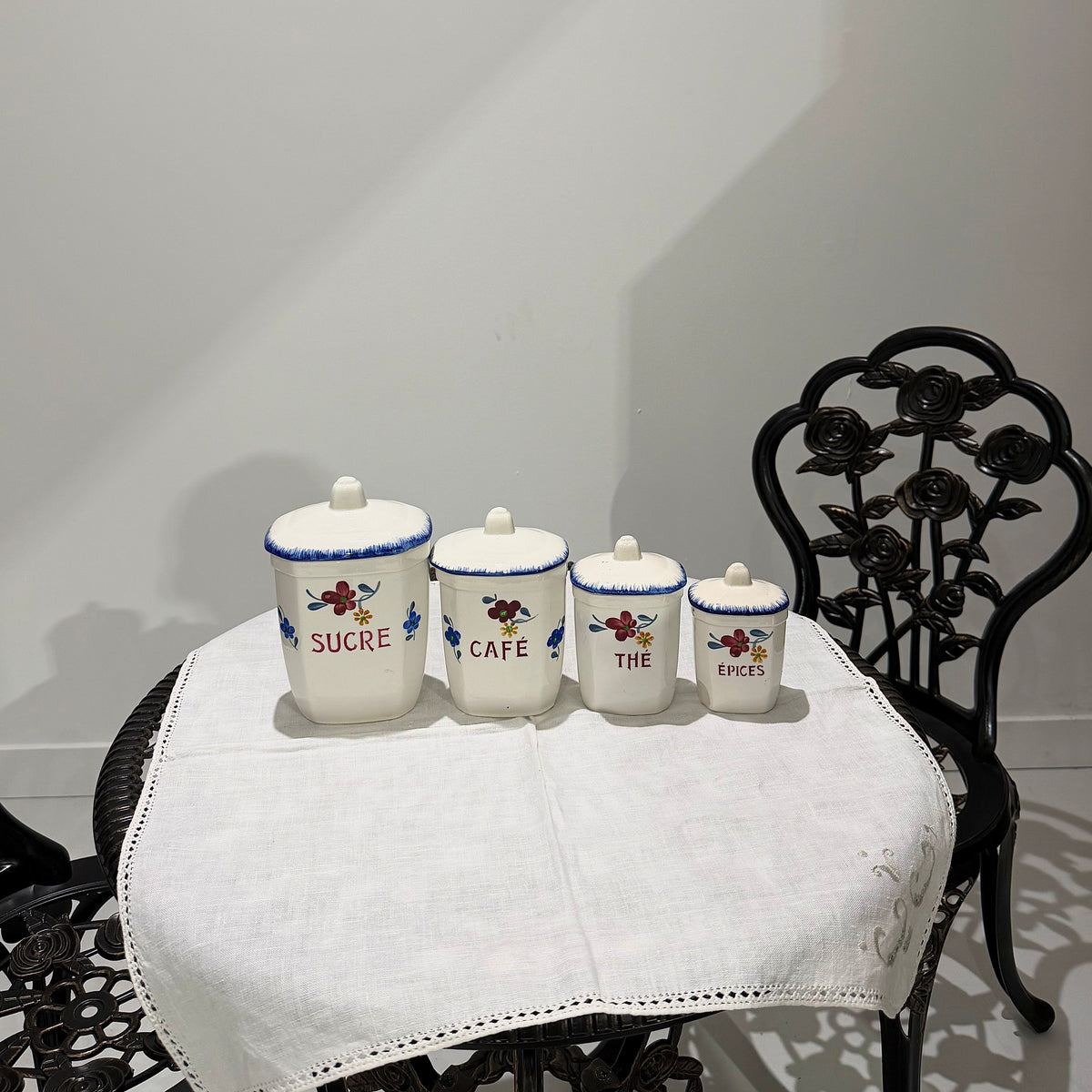 Set of Vintage Canister | Blue Flowers