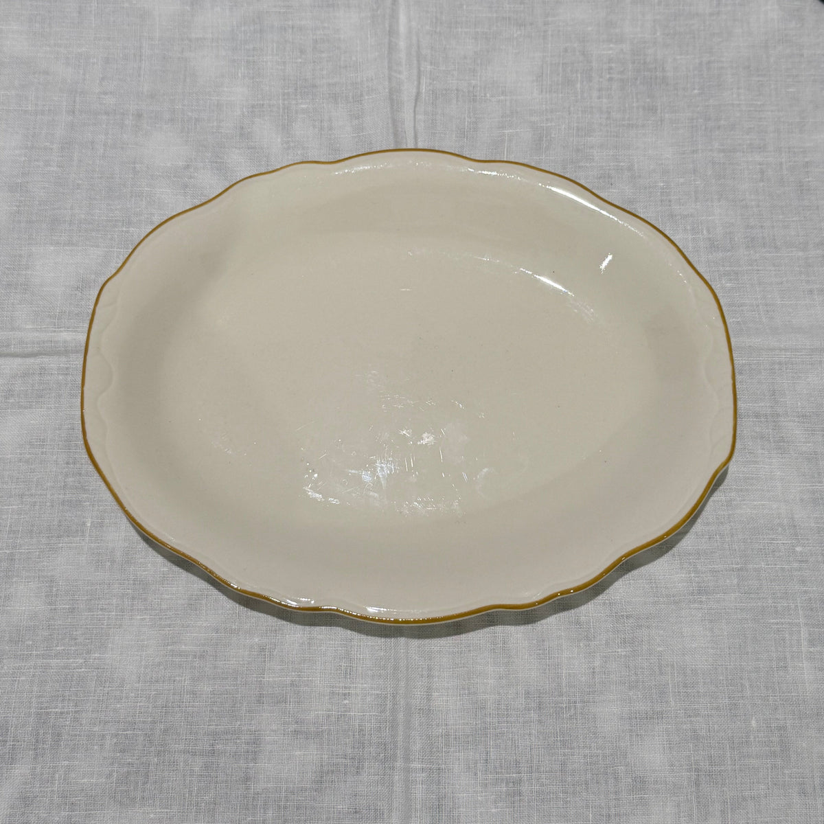 Ivory Platter with Yellow edge