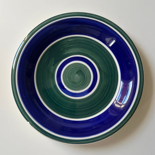 Vintage Plate - Green & Blue