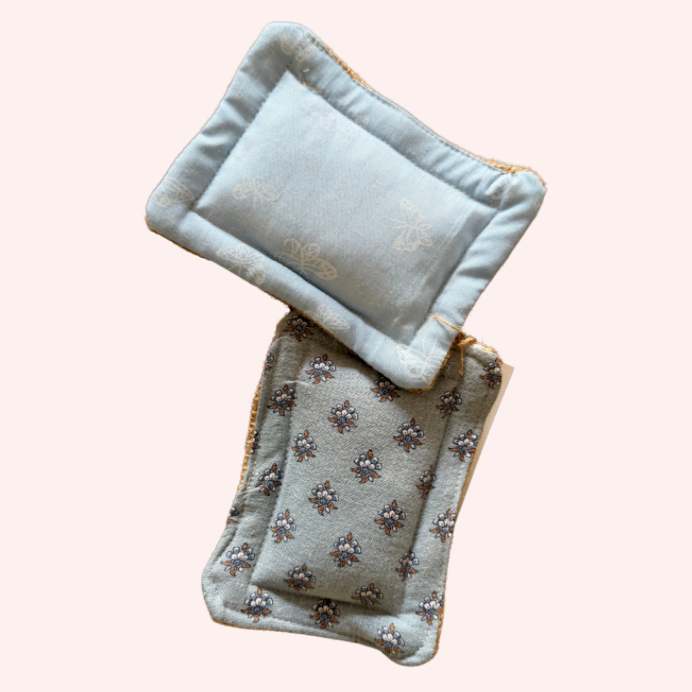 Handmade Linen Sponge | Blue Floral