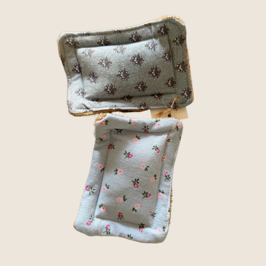 Handmade Linen Sponge | Light Blue Floral