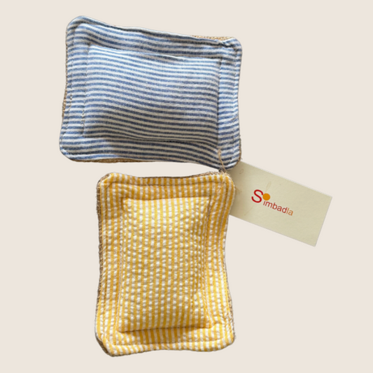 Handmade Linen Sponge | Yellow & Blue